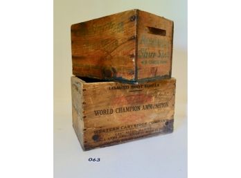 2 Antique Ammunition Boxes