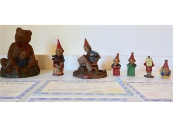 7 Tom Clark Gnomes W/Certificates: Noah, Gifts G, I, T, F, Teddy, & Ben