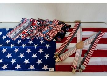 America Flag W/Suspenders & Napkins