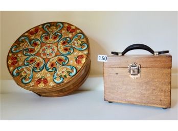 2 Boxes, 1 Is Bentwood & Hand Painted