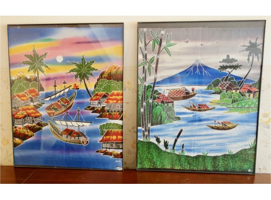 2 Framed Batik Pieces