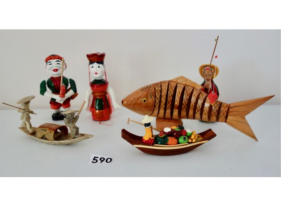 Asian Fishing Figurines