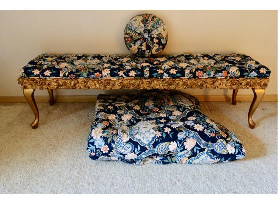Ornate Bench W/Matching Comforter/Bedspread & Pillow