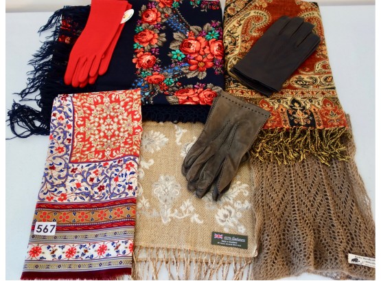 Wraps, Scarves, & Gloves In Leather, Cashmere, & Wool
