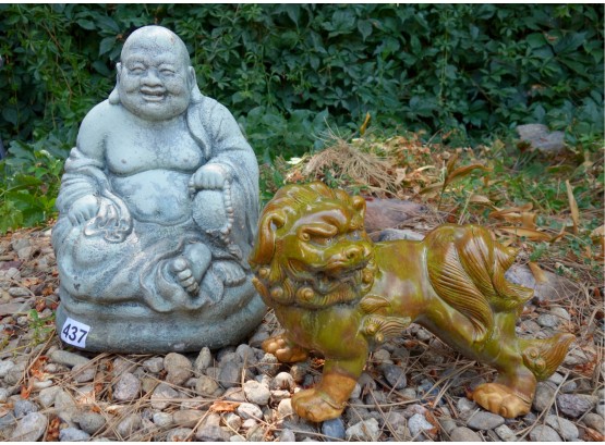 Buddha & Lion Statues