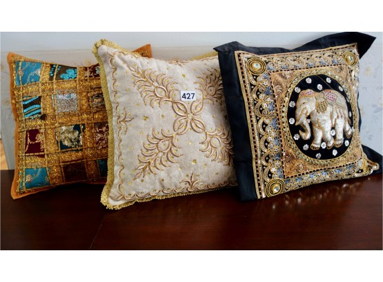 3 Indian Style Throw Pillows
