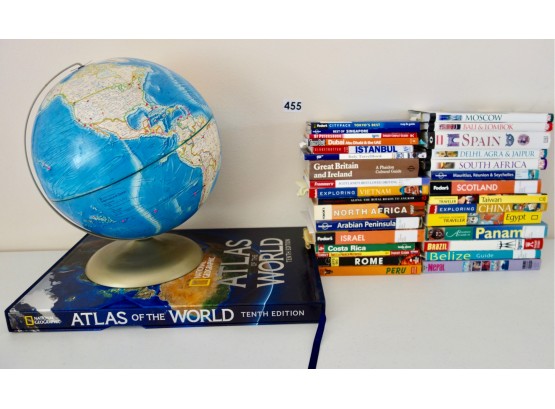 Travel Books, World Atlas, & Globe
