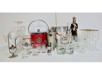 Barware Including Bohemia Crystal, Snifter Warmer, Ice Bucket, Cocktail Shaker, & More
