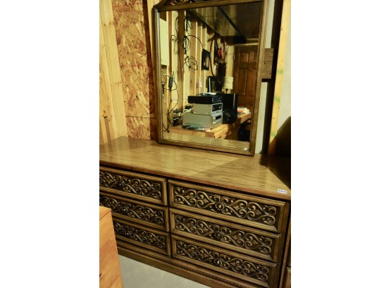 Vintage Johnson Carper Dresser W/Mirror