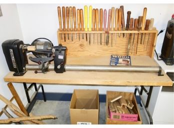 Craftsman Wood Lathe On Table W/Lathe Tools