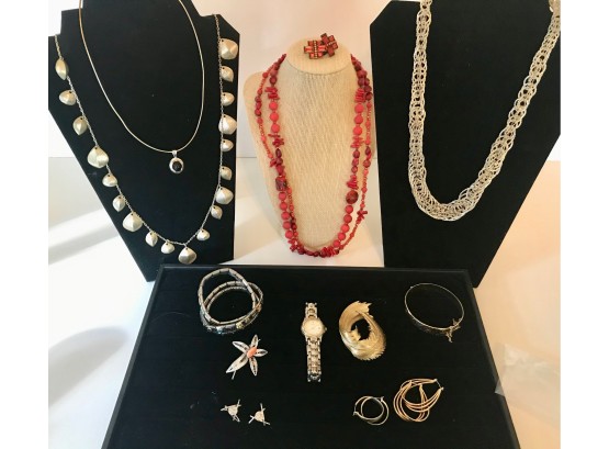 Large Lot Of Estate Jewelry Including Ladies' Citizen Watch & 9kt Gold Core Bengal Bracelet