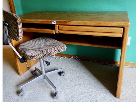 Magic Woods Oak Computer Desk W/Vintage Desk Chair