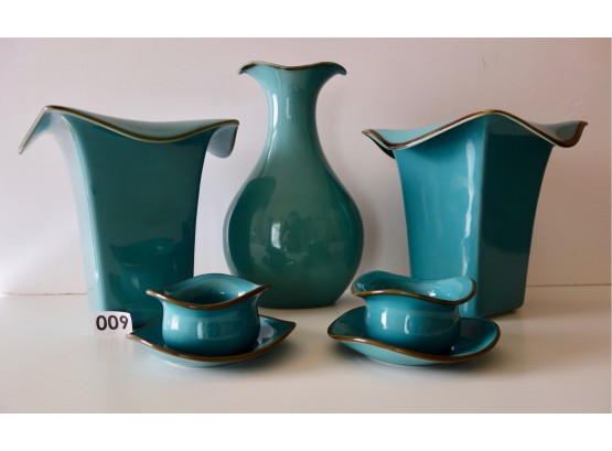 Assorted Teal Ceramics By Southern Living