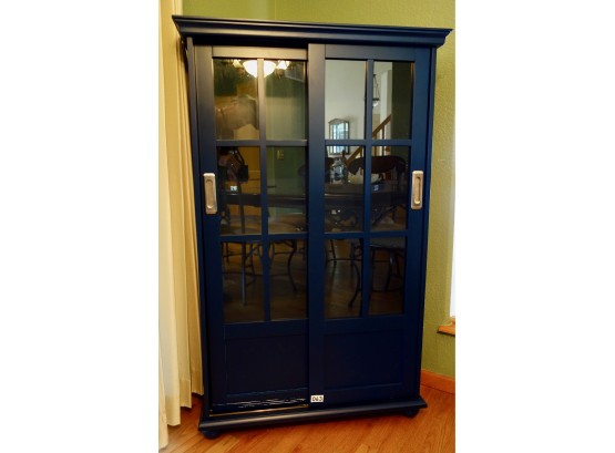 Blue Cabinet W/Sliding Doors