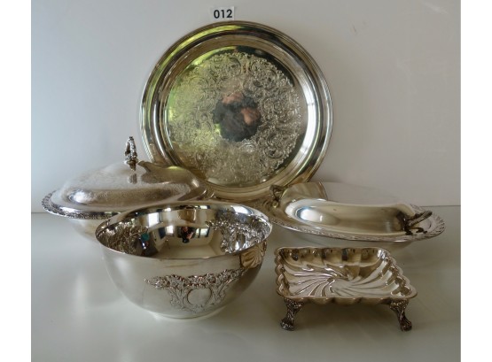 Silver Plate Serving Items Including Wm Rodgers, FB Rodgers, & Gorham
