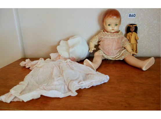 Vintage Patsy Ann Doll By Effanbee, Baby Jumper, Bonnet, & More