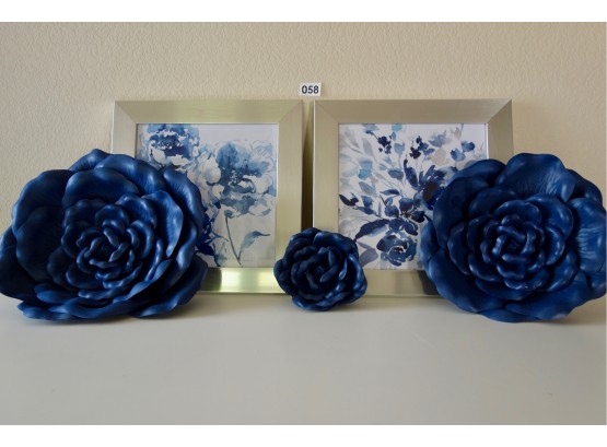 Blue Floral Prints & Wall Flowers