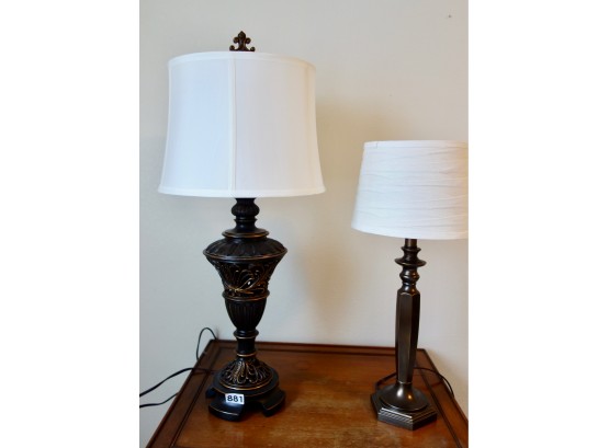 2 Bronze Finish Table Lamps