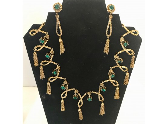 Gorgeous Vintage  Victorian Style Necklace & Earrings W/more Vintage Jewelry