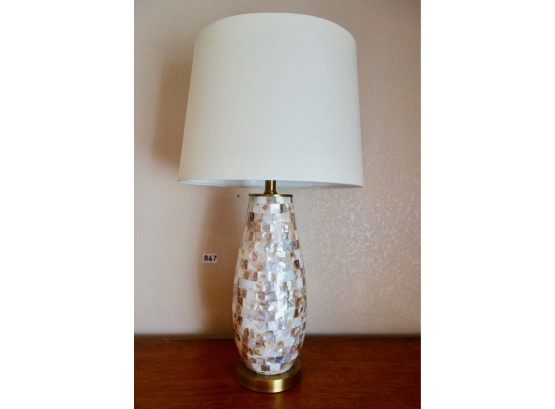 Contemporary Mother Of Pearl Finish Table Lamp