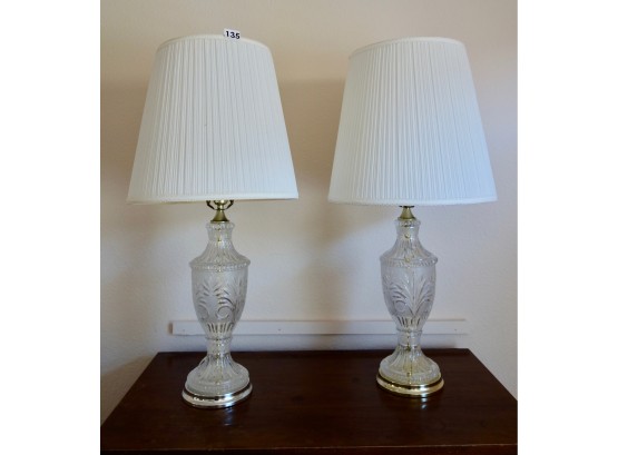 2 Cut Glass Table Lamps