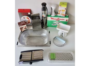 Assorted Kitchen Tools Including Immersible Blender