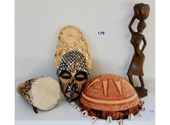 Tribal Mask, Pelt Drum, & More