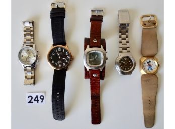 Men's Watches Including Casio Edifice, Fossil, Omax, Shsh'd, & Mickey Mouse