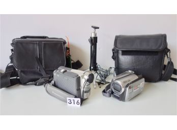 2 Vintage Video Cameras And Cases