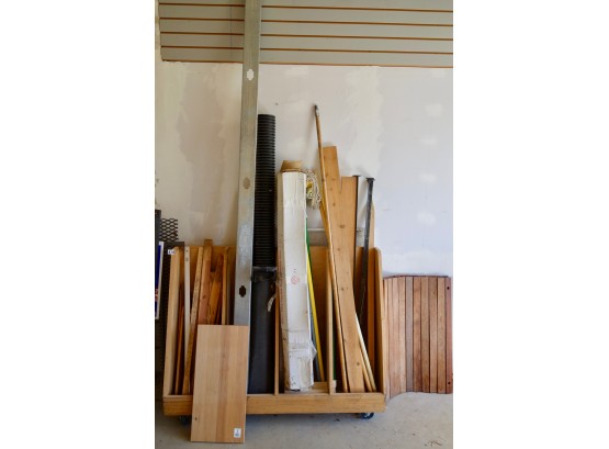 Assorted Scrap Wood, Wood Holder, & More