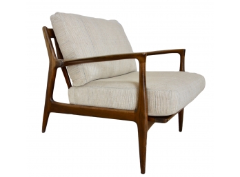 Mid Century Danish Modern Ib Kofod-Larsen Sculpted Blade Arm Lounge Chair For Selig
