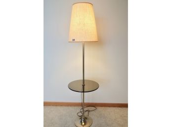 Laurel Tulip Base Floor Lamp With Floating Smoked Glass Table