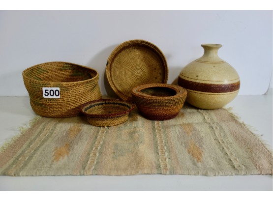 Vintage Tribal Baskets, Weaving, & Pottery