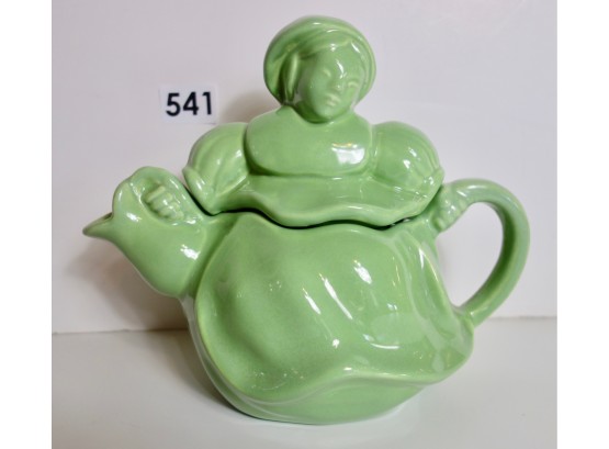 Rare Green Vintage Red Wing Figural Teapot