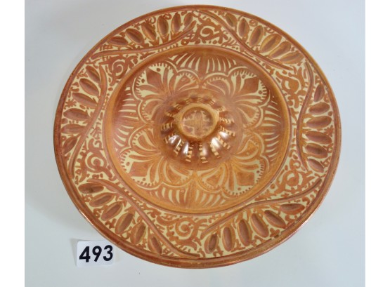 Metallic Copper Painted Decorative Plate From Spain