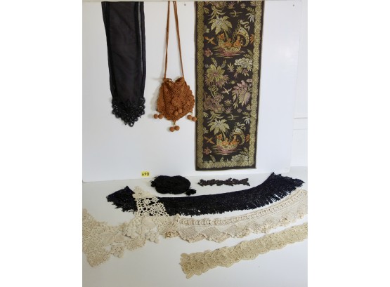 Antique Lace And Beadwork Trim, Crocheted Purses, & More