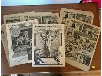 Lot Of Hundreds Of Reproduction Newspaper Advertising Prints Of Cinema