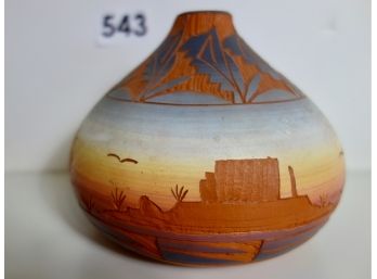 Signed Navajo Vase, 'R Silas'