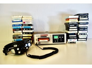 Vintage 8 Track Tape Player WTapes, Headphones, & Cassette Adaptor
