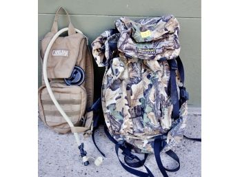 Eureka Outfitter Camo Internal Frame Backpack And Camelback Hydration Pack