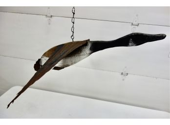 Wood And Metal Hanging Goose