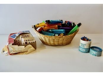 Basket Full Of Lighters With Matches