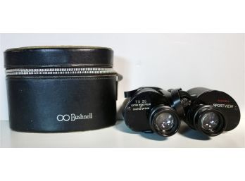 Vintage Bushnell Sportview 7 X 35 Xtra Wide 11 Degrees Binoculars With Case