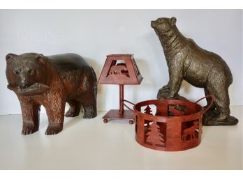 Metal & Wood Bear Sculptures & More