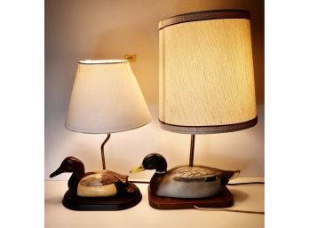 2 Vintage Duck Decoy Table Lamps
