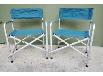 2 Coleman Aluminum Folding Camp Chairs