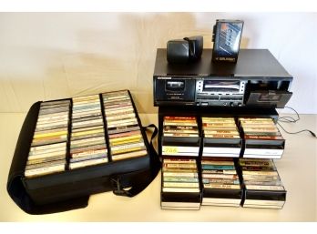 Vintage Sony Walkman & Large Cassette Collection With Pioneer Cassette Deck