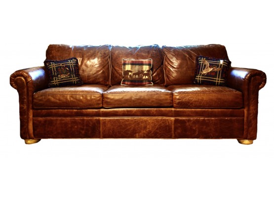 76' Ethan Allen Leather Sofa