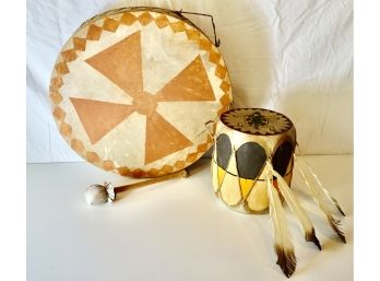 2 Native American Style Hyde Drums