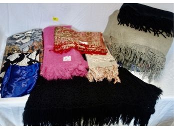 Assorted Scarves Including Pashmina, Mohair, Woolrich, & More